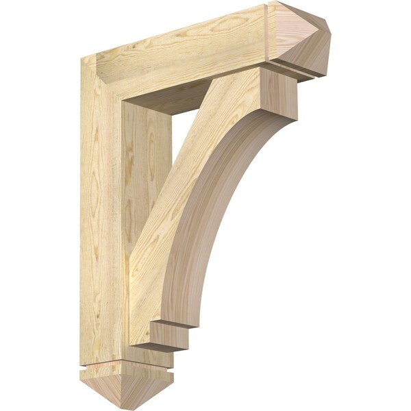 Ekena Millwork Imperial Arts and Crafts Rough Sawn Bracket w/ Offset Brace, Douglas Fir, 8"W x 30"D x 38"H BKT0806X30X38IMP03RDF - main